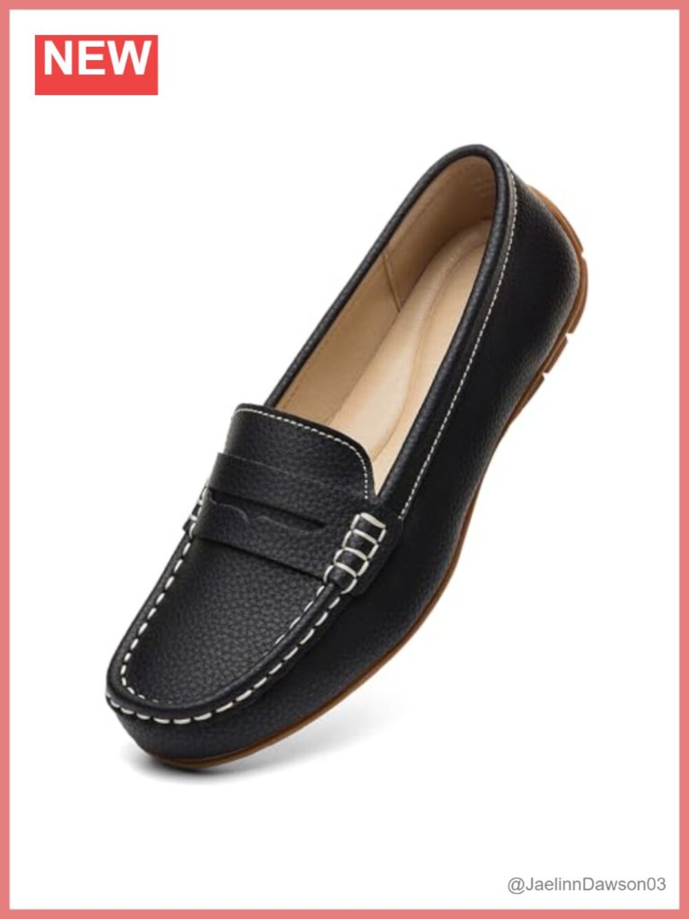 Women's Leather Penny Loafers Slip-Ons Comfortable Lightweight Work Shoes